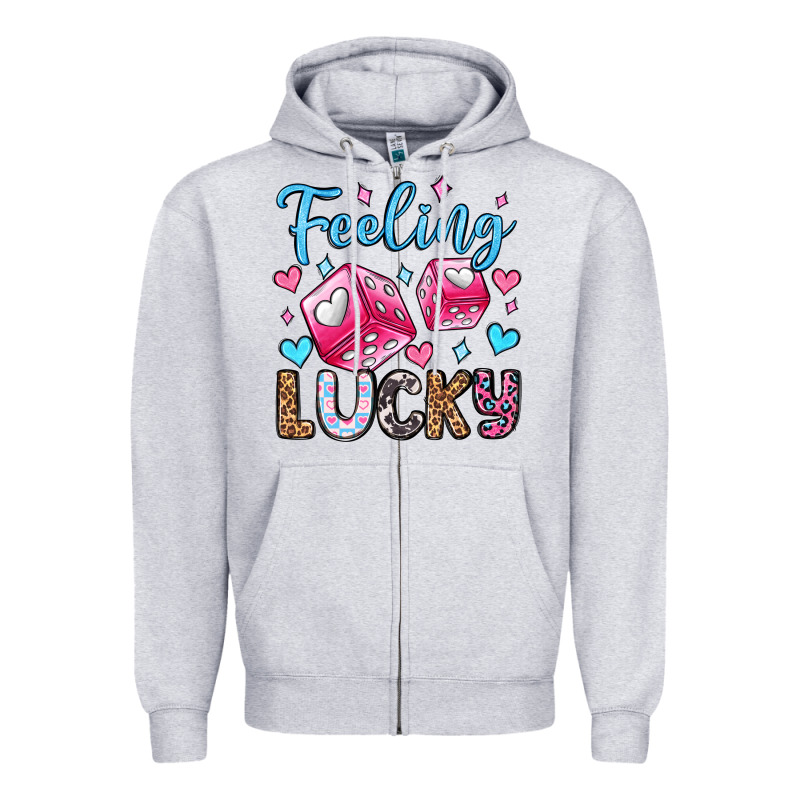 Feeling Lucky Valentine's Day Olivia Zipper Hoodie by OliviaCreatesArt | Teevron