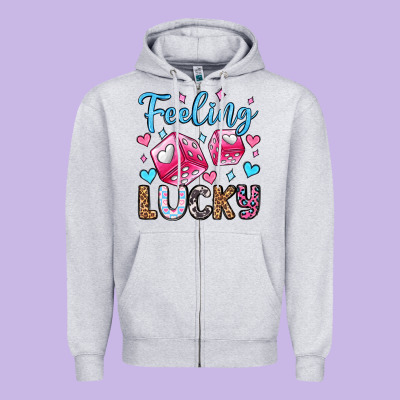 Feeling Lucky Valentine's Day Olivia Zipper Hoodie Designed By Oliviacreatesart