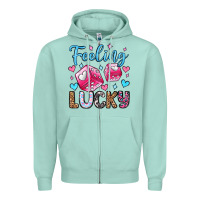 Seafoam feeling lucky valentine's day olivia Zipper Hoodie - OliviaCreatesArt