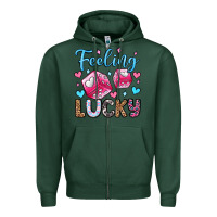Sports Green feeling lucky valentine's day olivia Zipper Hoodie - OliviaCreatesArt