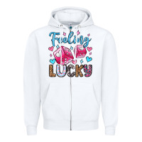 White feeling lucky valentine's day olivia Zipper Hoodie - OliviaCreatesArt