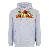 Heather Grey Baseball And Softball Dad Libbey Glass Heavyweight Hoodie - BundleAndBundleShop