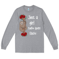 Heather Grey just a girl who loves sloths Long Sleeve Tee - Bettercallsaul