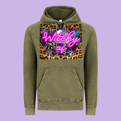 Witchy Af Crystal Ball Vintage Hoodie Designed By Lillyallendesigns