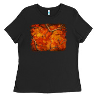 Black orange hunter camouflage pattern brushstroke Ladies Tee - Jasminsmagicworld