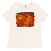 Bone orange hunter camouflage pattern brushstroke Ladies Tee - Jasminsmagicworld
