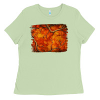 Matcha orange hunter camouflage pattern brushstroke Ladies Tee - Jasminsmagicworld