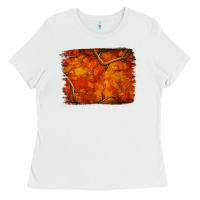 White orange hunter camouflage pattern brushstroke Ladies Tee - Jasminsmagicworld
