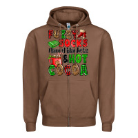 Chestnut fuzzy socks flannel blankets and hot cocoa Zipper Hoodie - OliviaCreatesArt