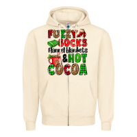 Sandshell fuzzy socks flannel blankets and hot cocoa Zipper Hoodie - OliviaCreatesArt