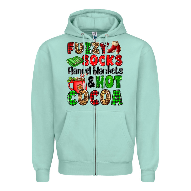 Fuzzy Socks Flannel Blankets And Hot Cocoa Zipper Hoodie by OliviaCreatesArt | Teevron