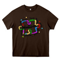 Chocolate Brown autism teacher pencil Heavy Core Tee - MaliasSmallBusiness