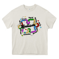 Cream autism teacher pencil Heavy Core Tee - MaliasSmallBusiness
