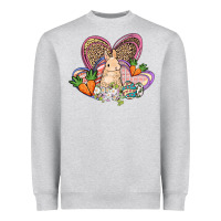 Heather Grey Easter heart Easter Day Heavyweight Sweatshirt - HowdyJamesFarm