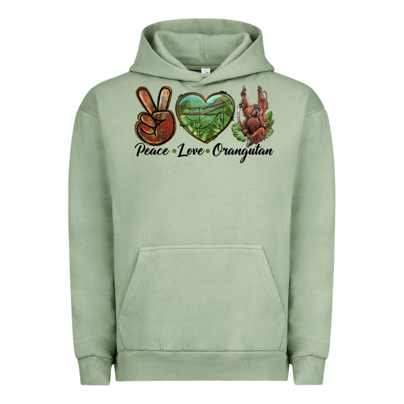 Peace Love Orangutan Urban Hoodie by LillyAllenDesigns | Teevron
