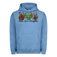 Pigment Pebble Blue Peace Love Orangutan Urban Hoodie - LillyAllenDesigns