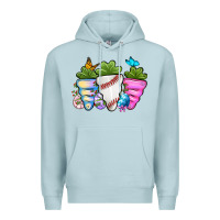 Blue Mist Easter Day Baseball Easter sports carrots Premium Hoodie - OliviaCreatesArt