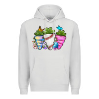 Dove Grey Easter Day Baseball Easter sports carrots Premium Hoodie - OliviaCreatesArt