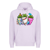 Lilac Easter Day Baseball Easter sports carrots Premium Hoodie - OliviaCreatesArt