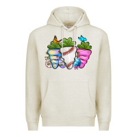 Oatmeal Heather Easter Day Baseball Easter sports carrots Premium Hoodie - OliviaCreatesArt