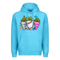 Ocean Blue Easter Day Baseball Easter sports carrots Premium Hoodie - OliviaCreatesArt