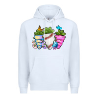 White Easter Day Baseball Easter sports carrots Premium Hoodie - OliviaCreatesArt