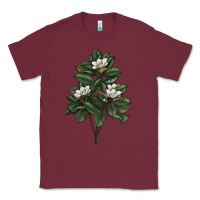 Burgundy Magnolia Flower Illustrations Classic Tee - LillyAllenDesigns