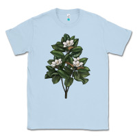 Dusty Blue Magnolia Flower Illustrations Classic Tee - LillyAllenDesigns