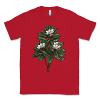 Red Magnolia Flower Illustrations Classic Tee - LillyAllenDesigns