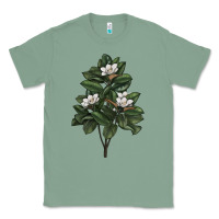 Sage Magnolia Flower Illustrations Classic Tee - LillyAllenDesigns