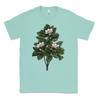 Seafoam Magnolia Flower Illustrations Classic Tee - LillyAllenDesigns