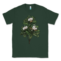 Sports Green Magnolia Flower Illustrations Classic Tee - LillyAllenDesigns