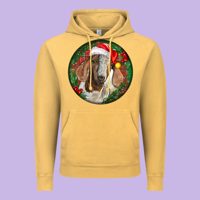 Boer Goat Christmas Vintage Hoodie Designed By Lillyallendesigns