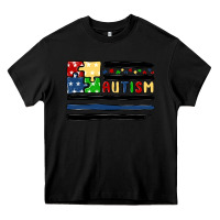 Black autism usa flag Heavy Core Tee - MaliasSmallBusiness