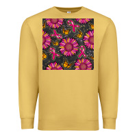 Antique Gold breast cancer sunflower seamless pattern Premium Sweatshirt - BundleAndBundleShop