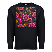 Black breast cancer sunflower seamless pattern Premium Sweatshirt - BundleAndBundleShop