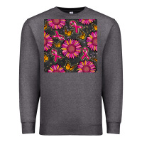Charcoal Heather breast cancer sunflower seamless pattern Premium Sweatshirt - BundleAndBundleShop