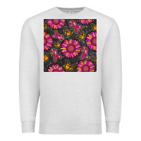 Oatmeal Heather breast cancer sunflower seamless pattern Premium Sweatshirt - BundleAndBundleShop