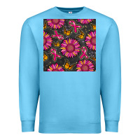 Ocean Blue breast cancer sunflower seamless pattern Premium Sweatshirt - BundleAndBundleShop