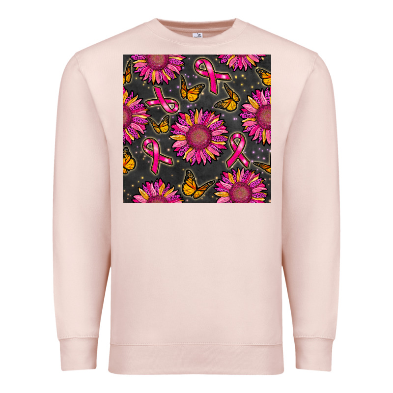 Breast Cancer Sunflower Seamless Pattern Premium Sweatshirt by BundleAndBundleShop | Teevron