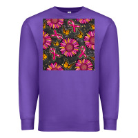 Purple breast cancer sunflower seamless pattern Premium Sweatshirt - BundleAndBundleShop