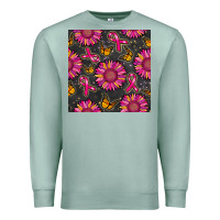 Seafoam breast cancer sunflower seamless pattern Premium Sweatshirt - BundleAndBundleShop