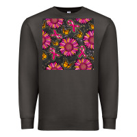 Smoke breast cancer sunflower seamless pattern Premium Sweatshirt - BundleAndBundleShop