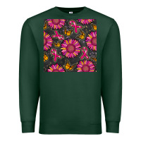 Sports Green breast cancer sunflower seamless pattern Premium Sweatshirt - BundleAndBundleShop