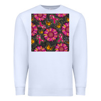 White breast cancer sunflower seamless pattern Premium Sweatshirt - BundleAndBundleShop