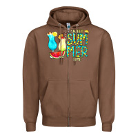 Chestnut sweet summer time turquoise yellow Zipper Hoodie - CowCowDesign