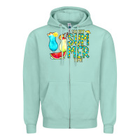 Seafoam sweet summer time turquoise yellow Zipper Hoodie - CowCowDesign