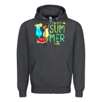 Smoke sweet summer time turquoise yellow Zipper Hoodie - CowCowDesign