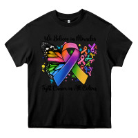 Black we believe in miracles fight cancer in all colors Heavy Core Tee - MaliasSmallBusiness