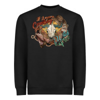 Black Cowboy wild and free western Heavyweight Sweatshirt - HowdyJamesFarm
